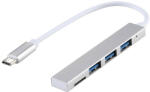 WPOWER T88 Type-C - 3xUSB3.0 USB HUB + kártyaolvasó, ezüst (SUNS0259-S)
