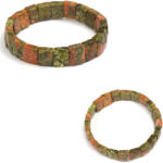  Bratara din Unakit Natural Diametru 56 mm - Dreptunghi Fatetat 10x12 mm - 1 Buc