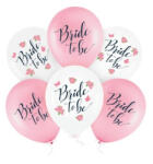 Party Pal Set 6 baloane latex Bride to be alb si roz 30 cm