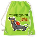 printfashion My dachshund is a little DEVIL" - Sportzsák, Tornazsák - Limezöld (13414337)