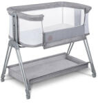 Lionelo - Patut co-sleeper Luna, 2 in 1, Cu laterala culisanta, Cu setare unghiulara, Cu roti, Reglabil in 6 pozitii pe inaltime