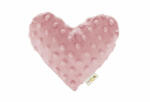 Qmini - Pernuta anticolici umpluta cu samburi de cirese, Cu doua fete, In forma de inima, Minky Retro Pink (QM_BOC0218)
