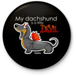 printfashion My dachshund is a little DEVIL" - Kitűző, hűtőmágnes - Fekete (13415034)
