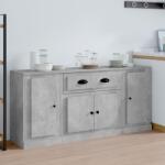 vidaXL Servante, 3 piese, gri beton, lemn prelucrat (3185275) Comoda