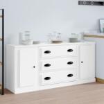 vidaXL Servante, 3 piese, alb, lemn prelucrat (3185247) Comoda