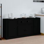 vidaXL Servante, 3 piese, negru, lemn prelucrat (3185272) Comoda
