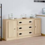 vidaXL Servante, 3 piese, stejar sonoma, lemn prelucrat (3185250) Comoda