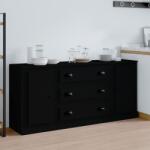 vidaXL Servante, 3 piese, negru, lemn prelucrat (3185248) Comoda
