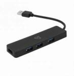 SBOX Hub USB SBOX H-504 : : USB 3.0, 4 porturi, 5 Gbps, Plug and Play, cablu de 0, 01 m, Negru, H-504