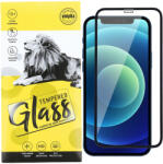 Apple 12 Mini üvegfólia, tempered glass, előlapi, 9D, edzett, hajlított, fekete kerettel