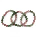  Bratara Cuart cu Fucsit si Cuart Capsuna Naturale - Diametru 52 mm, Rotunda 8-8, 9 mm - 1 Buc