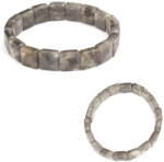  Bratara din Cuart Gri Natural - Diametru 58 mm - Patrata Fatetata 11x11 mm - 1 Buc