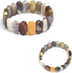  Bratara din Agata de Botswana Naturala - Diametru 60 mm - Ovala Fatetata 10x20 mm - 1 Buc