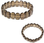  Bratara din Cuart Fumuriu Natural - Diametru 56 mm - Ovala Fatetata 10x14 mm - 1 Buc