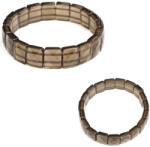  Bratara din Cuart Fumuriu Natural - Diametru 56 mm - Dreptunghi Fatetat 10x12 mm - 1 Buc