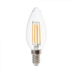 V-TAC Átlátszó LED izzó filament COG E14 C35 6W 4000K gyertya - 217424 (217424)