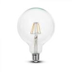 V-TAC Átlátszó LED izzó filament COG E27 G125 6W 6400K nagygömb - 7427