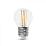 V-TAC Átlátszó LED izzó filament COG E27 G45 6W 130lm/w 3000K kisgömb - 2851
