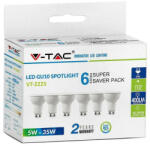 V-TAC LED spotlámpa csomag (6 db) GU10 MR16 4.5W 110° 6500K spot - 212741