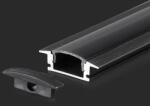V-TAC Süllyeszthető LED Alumínium profil fekete fedlappal 2m - 2875 - b-led