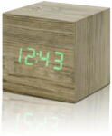 Gingko Светлокафяв будилник със зелен LED дисплей Cube Click Clock Wooden Cube Click - Gingko (GK08G12) Будилник