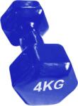  1 pár 4 kg-os hatszögletű fém súlyzó műanyag bevonattal (pár) (KSNP04)