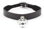 Fetish Addict Collar with Hoop and Bell Black