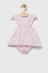 Jamiks rochie din bumbac pentru bebeluși culoarea roz, mini, evazati PPYX-SUG040_03X