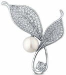  JwL Luxury Pearls Fényes gyöngy bross kristályokkal 2 az 1-ben Levelek JL0818 - mall