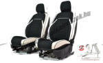 Hyundai Santa Fe Flora Bőr/Szövet Méretezett Üléshuzat -Fehér/Fekete- 2 Első Ülésre