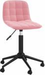 vidaXL Scaune de masă pivotante, 4 buc, roz, catifea (3086882)