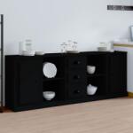 vidaXL Servante, 3 piese, negru, lemn prelucrat (3185256) Comoda