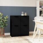 vidaXL Servante, 2 buc. , negru, 30x30x70 cm, lemn prelucrat (811172) Comoda
