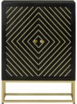 vidaXL Servantă cu 2 uși, negru/auriu, 55x30x75 cm, lemn masiv mango (352042) Comoda