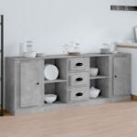 vidaXL Servante, 3 piese, gri beton, lemn prelucrat (3185259) Comoda