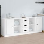 vidaXL Servante, 3 piese, alb, lemn prelucrat (3185255) Comoda