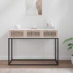 vidaXL Masă consolă, alb, 105x30x75 cm, lemn prelucrat și fier (352106)