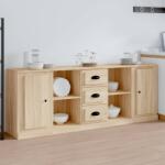 vidaXL Servante, 3 piese, stejar sonoma, lemn prelucrat (3185258) Comoda