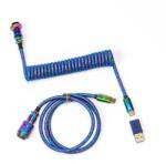 Keychron Colorful Premium Coiled Aviator Rainbow Plated Blue Кабел за клавиатура (CAB-6)
