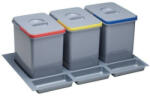 EKOTECH PRACTIKO 800 - 3x15 liter + 3 tartó Szelektív hulladékgyűjtő (91634100B5)