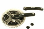 Prowheel hajtómű mtb alu 28/38/48t 170m ty-cq01, fekete víztiszta láncvédővel