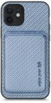 FixPremium - Karbon tok MagSafe tárcával iPhone 12 mini készülékhez, kék