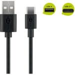 Goobay USB-C USB adat- és töltőkábel, 2m, fekete 59122 (59122)