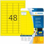  Herma No. 8030 sárga színű 45, 7 x 21, 2 mm méretű, lézernyomtatóval nyomtatható, öntapadós időjárásálló etikett címke, extra erős, tartós ragasztóval A4-es íven - kiszerelés: 1200 címke / 25 ív