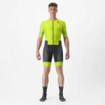 Castelli - costum trisuit triatlon pentru barbati, maneca scurta Free Sanremo SS Suit - galben fluo negru (CAS-8620092-383)