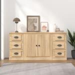 vidaXL Servante, 3 piese, stejar sonoma, lemn prelucrat (3185234) Comoda