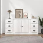 vidaXL Servante, 3 piese, alb, lemn prelucrat (3185231) Comoda