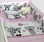  3 részes ágynemű szett - panda és nyuszi - rózsaszín
