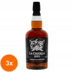 Bardinet Set 3 x Rom Dark La Criolla 40% Alcool, 0.7 l