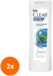 CLEAR Set 3 x Sampon Anti-Matreata Clear Sport, Hidratare Zilnica, cu Extract de Ierburi Alpine, 225 ml